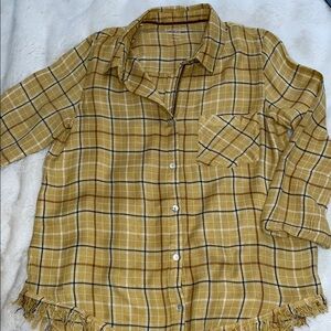 Yellow Boxy Button Down Shirt with Notched Collar
#B030